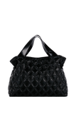 Quilted Shimmer Tote Bag - Black