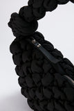 Quilted Nylon Shoulder Bag - Black