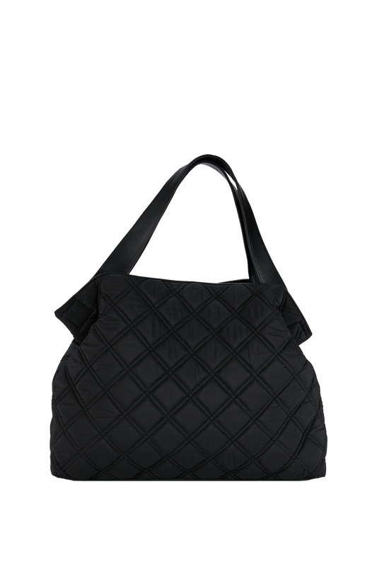 Quilted Nylon Weekend Bag - Black