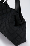 Quilted Nylon Weekend Bag - Black