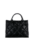 Quilted Nylon Tote Bag - Black