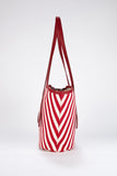 Striped Canvas Tote Bag - Red & White