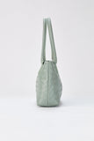 Braided Vegan Leather Tote Bag - Sage Green