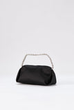 Recycled Satin Evening Bag - Black