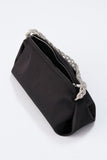 Recycled Satin Evening Bag - Black