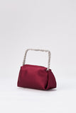 Recycled Satin Evening Bag - Burgundy