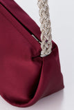 Recycled Satin Evening Bag - Burgundy