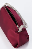 Recycled Satin Evening Bag - Burgundy