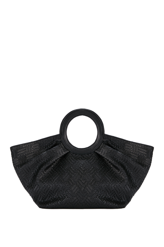 Top Handle Fan Tote Bag - Black
