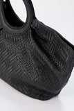 Top Handle Fan Tote Bag - Black