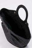 Top Handle Fan Tote Bag - Black