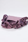 Frill Detail Velvet Shoulder Bag - Lilac
