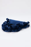 Frill Detail Velvet Shoulder Bag - Blue