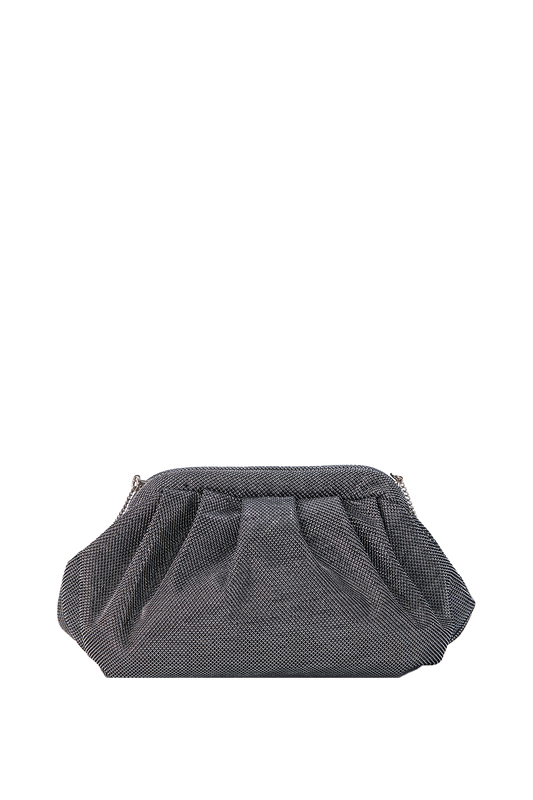 Shimmery Pouch Crossbody Bag - Silver