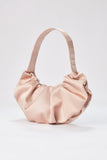 Pleated Satin Shoulder Bag - Champagne