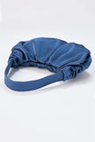 Pleated Satin Shoulder Bag - Blue