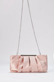 Pleated Satin Clutch Bag - Champagne