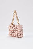 Quilted Satin Handbag - Beige