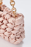 Quilted Satin Handbag - Beige