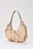 Vegan Leather Shoulder Bag - Nude
