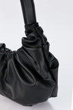 Vegan Leather Shoulder Bag - Black