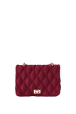 Recycled Quilted Satin Crossbody Bag - Burgundy