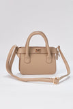 Mini Vegan Leather Crossbody Bag - Beige