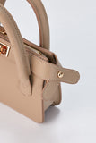 Mini Vegan Leather Crossbody Bag - Beige
