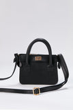 Mini Vegan Leather Crossbody Bag - Black