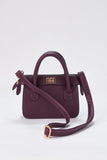 Mini Vegan Leather Crossbody Bag - Plum