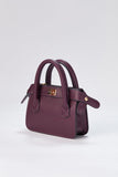 Mini Vegan Leather Crossbody Bag - Plum