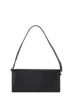 Vegan Leather Shoulder Bag - Black