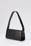 Vegan Leather Shoulder Bag - Black
