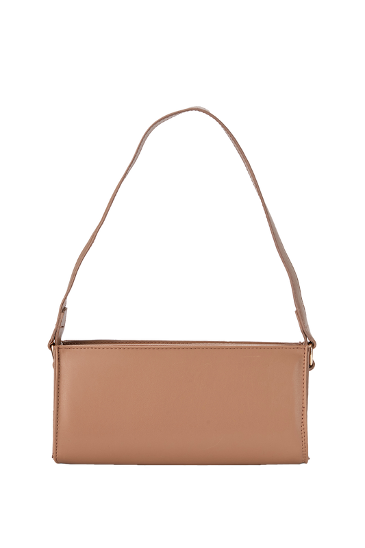 Vegan Leather Shoulder Bag - Mink