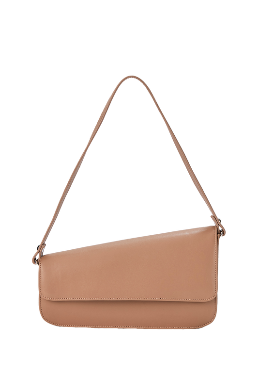 Asymmetric Shoulder Bag - Nude