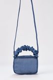 Satin All Over Diamante Camera Bag - Blue