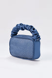 Satin All Over Diamante Camera Bag - Blue