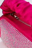 Satin All Over Diamante Camera Bag - Pink