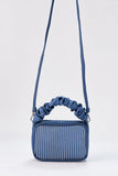 Satin Diamante Camera Bag - Blue