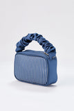 Satin Diamante Camera Bag - Blue