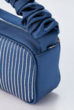 Satin Diamante Camera Bag - Blue