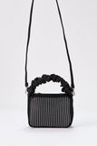 Satin Diamante Camera Bag - Black