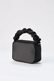 Satin Diamante Camera Bag - Black