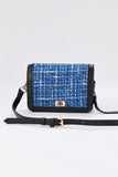 Tweed Crossbody Bag - Blue