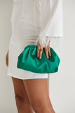 Satin Pouch Bag - Green