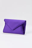 Recycled Satin Clutch Bag - Purple