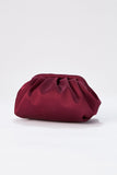 Satin Pouch Crossbody Bag - Burgundy