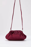 Satin Pouch Crossbody Bag - Burgundy