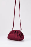 Satin Pouch Crossbody Bag - Burgundy
