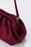 Satin Pouch Crossbody Bag - Burgundy